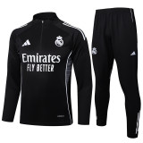 2025-26 RMA Black Half Pull Tracksuit #B2501(半拉链)