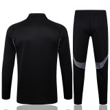 2025-26 RMA Black Half Pull Tracksuit #B2501(半拉链)