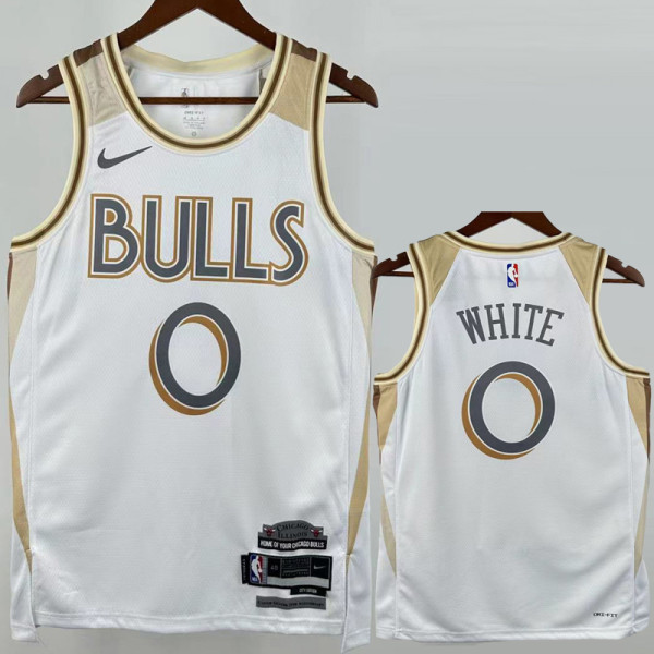 2024-25 BULLS WHITE #0 White City Edition Top Quality Hot Pressing NBA Jersey