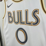 2024-25 BULLS WHITE #0 White City Edition Top Quality Hot Pressing NBA Jersey