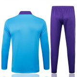 2025-26 RMA Light blue Half Pull Tracksuit #B2514(半拉链)