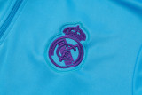 2025-26 RMA Light blue Half Pull Tracksuit #B2514(半拉链)