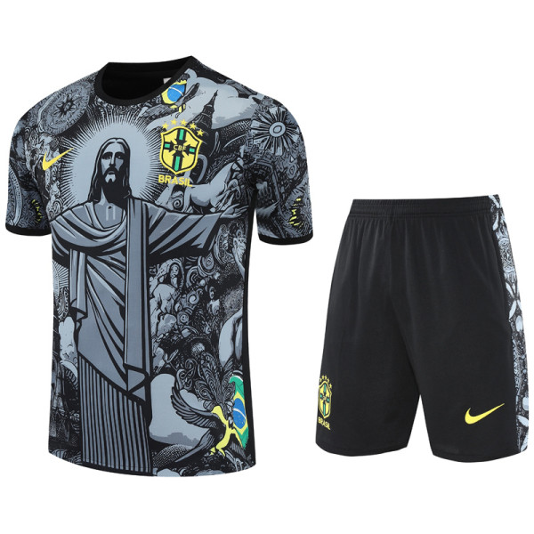 2025-26 Brazil Grey Training Short Suit