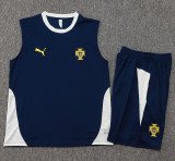 2025-26 Portugal Royal blue Tank top and shorts suit #D2532
