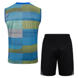 2025-26 RMA Blue Tank top and shorts suit #D2529
