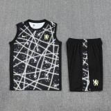 2025-26 CHE Grey Black Tank top and shorts suit