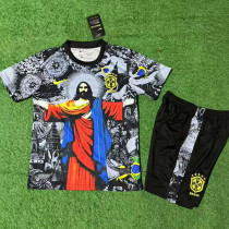 2025-26 Brazil Special Edition Kids Soccer Jersey (红衣灰)