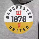 2024-25 Man Utd Grey Hoodie Tracksuit (High Quality)(卫衣套装)