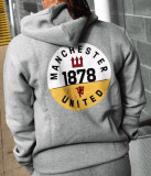 2024-25 Man Utd Grey Hoodie Tracksuit (High Quality)(卫衣套装)