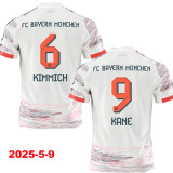 2025-26 Bayern Away Long Sleeve Player Version Soccer Jersey (长袖球员)