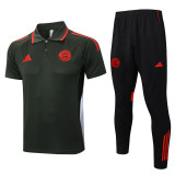 2025-26 Bayern Army green Short shirts and Long trousers Suit #C2533