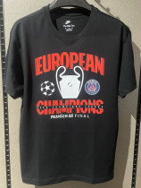 2025-26 PSG Black Champions High Quality Casual T-Shirt 黑圆领