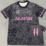 2025-26 Palestina FC Grey Black Training shirts (英文广告)
