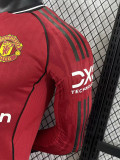 2025-26 Man Utd Home Long Sleeve Player Version Soccer Jersey (长袖球员)