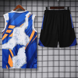 2025-26 RMA White blue Tank top and shorts suit