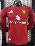 2025-26 Man Utd Home Long Sleeve Player Version Soccer Jersey (长袖球员)