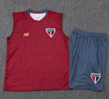 2025-26 Sao Paulo Red Tank top and shorts suit #D25115