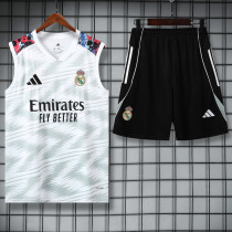2025-26 RMA White Tank top and shorts suit