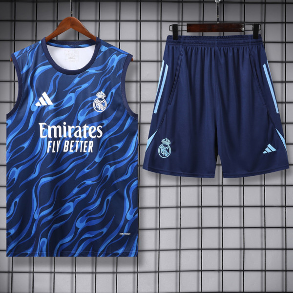2025-26 RMA Blue Tank top and shorts suit