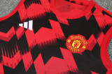 2025-26 Man Utd Red black Tank top and shorts suit