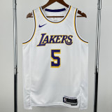 2022-23 Lakers AYTON #5 White Top Quality Hot Pressing NBA Jersey(圆领)
