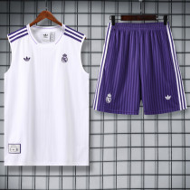 2025-26 RMA White Tank top and shorts suit