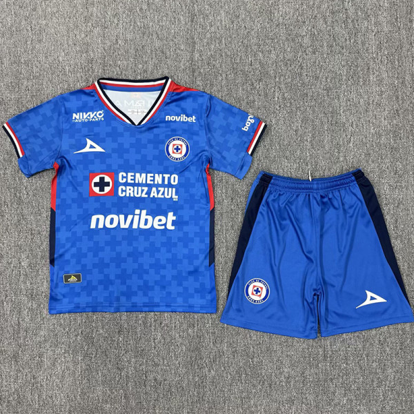 2025-26 Cruz Azul Home Kids Soccer Jersey