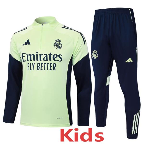 2025-26 RMA Light green Kids Half Pull Tracksuit #E2567(童装)(半拉链)