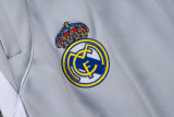 2025-26 RMA White grey Half Pull Tracksuit #B2555(半拉链)