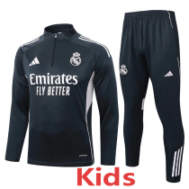 2025-26 RMA Dark gray Kids Half Pull Tracksuit #E2594(童装)(半拉链)