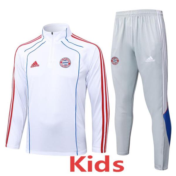 2025-26 Bayern White Kids Half Pull Tracksuit #E25109(童装)(半拉链)