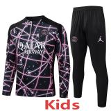2025-26 PSG Jordan Black Purple Kids Half Pull Tracksuit #E25121(童装)(半拉链)