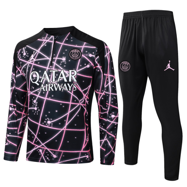 2025-26 PSG Jordan Black Purple Half Pull Tracksuit #B2565(半拉链)