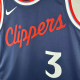 2024-25 Clippers PAUL #3 Royal blue Top Quality Hot Pressing NBA Jersey