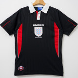 1998 England Black Retro Soccer Jersey
