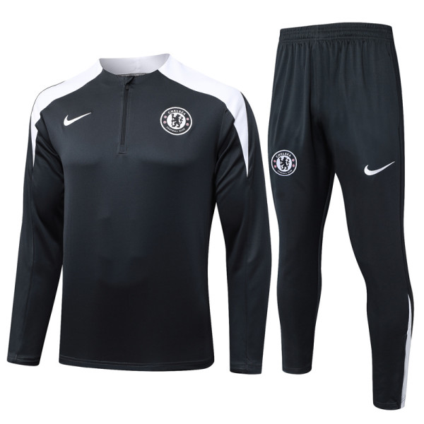 2025-26 CHE Dark gray Half Pull Tracksuit #B2577(半拉链)