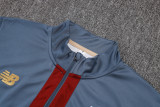 2025-26 Sao Paulo Grey Red Half Pull Tracksuit #B2575(半拉链)