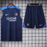 2025-26 PSG Royal blue Tank top and shorts suit