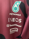 2025 F1 Mercedes Red White T-Shirts Racing Suit(圆领)