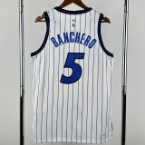 2025-26 Magic BANCHERO #5 White Top Quality Hot Pressing NBA Jersey(条纹)