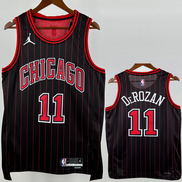 2025-26 BULLS DEROZAN #11 Black Top Quality Hot Pressing NBA Jersey (Trapeze Edition) 飞人版