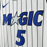 2025-26 Magic BANCHERO #5 White Top Quality Hot Pressing NBA Jersey(条纹)