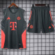 2025-26 Bayern Dark gray Tank top and shorts suit