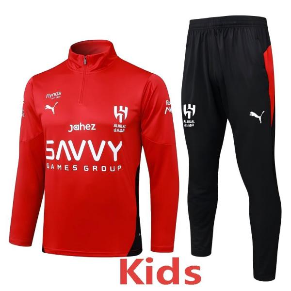 2025-26 Al-Hilal Red Kids Half Pull Tracksuit #E25170(童装)(半拉链)