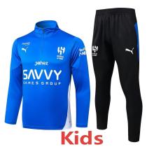 2025-26 Al-Hilal Blue Kids Half Pull Tracksuit #E25169(童装)(半拉链)