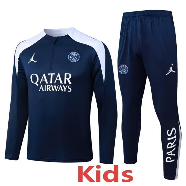 2025-26 PSG Jordan Royal blue Kids Half Pull Tracksuit #E25168(童装)(半拉链)