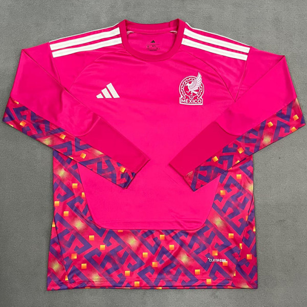 2026-27 Mexico Pink Red Goalkeeper Long Sleeve Soccer Jersey (长袖)