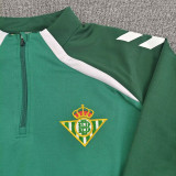 2025-26 Real Betis Green Half Pull Tracksuit (Pants Have Pocket)(半拉链)
