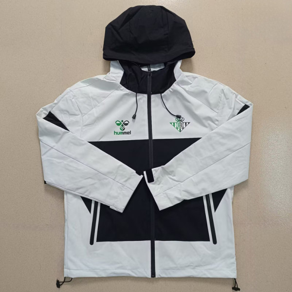 2025-26 Real Betis White Black Windbreaker