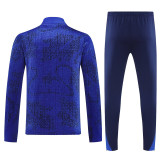 2025-26 France Fancy blue Half Pull Tracksuit (半拉链)